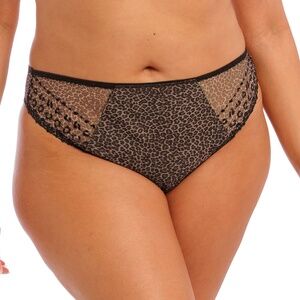 NEW Elomi Matilda Embroidered Mesh Thong Panty 8907 Leopard Animal Print LED